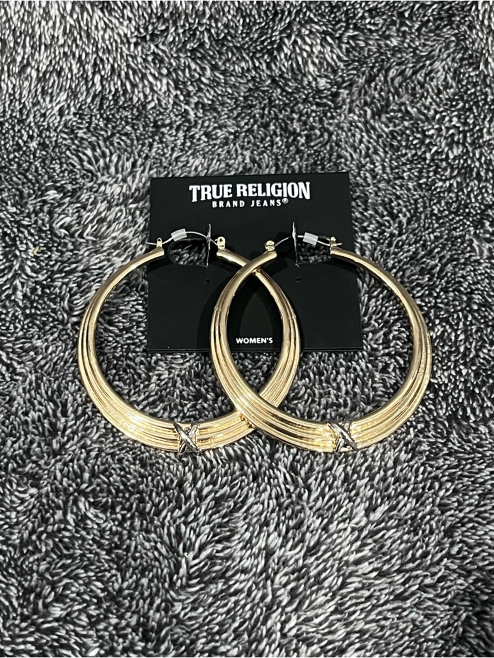 True Religion gold-tone hoop earrings New